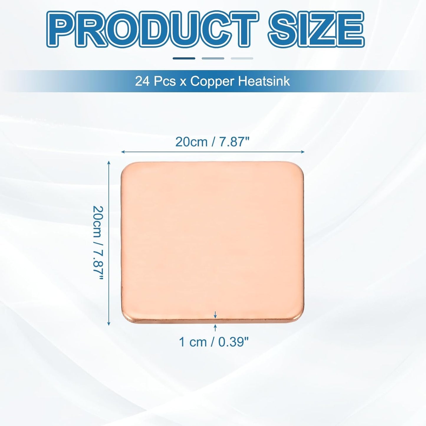 PATIKIL Copper Heatsink Pad Shims, 24 Pcs 20x20x1mm Copper Pad Shim IC Chipset GPU CPU Thermal Heatsink for Cooling Laptop Desktop Computer