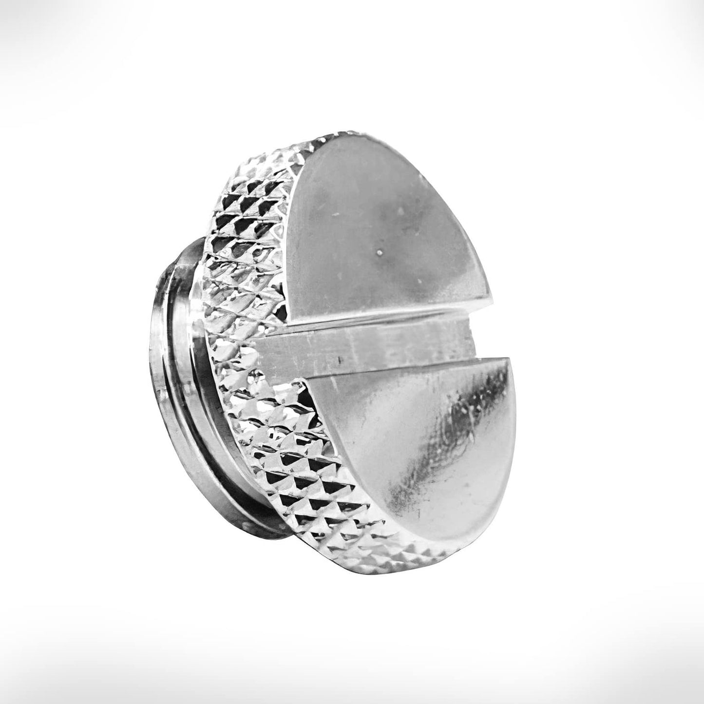 Dracaena 2 Pack G1/4" Thread, Thin Water Stop Plug Fitting with Coin Slot for Computer Water Cooling System, Durable Brass/Copper Material, Silver