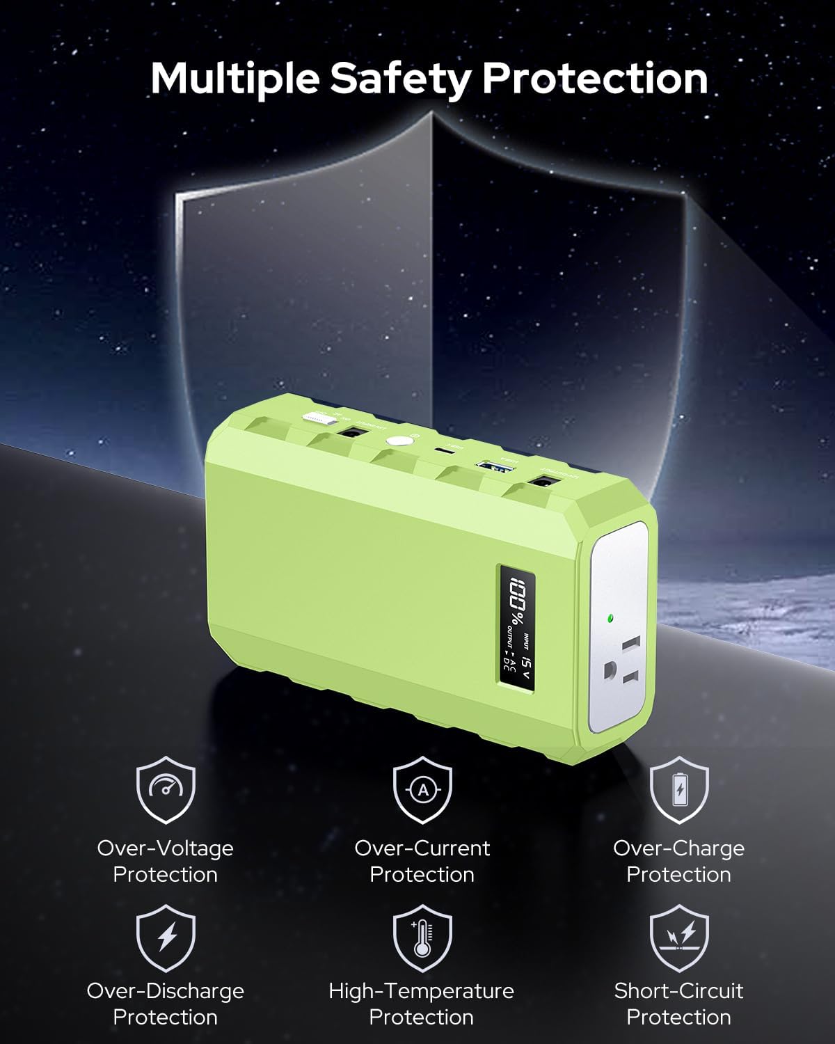 Apowking Power Bank with AC Outlet,65W Portable Laptop Battery Bank Fast Charging,88.8Wh/24000mah Power Station for Outdoor Camping PowerBank Travel Home Power Backup