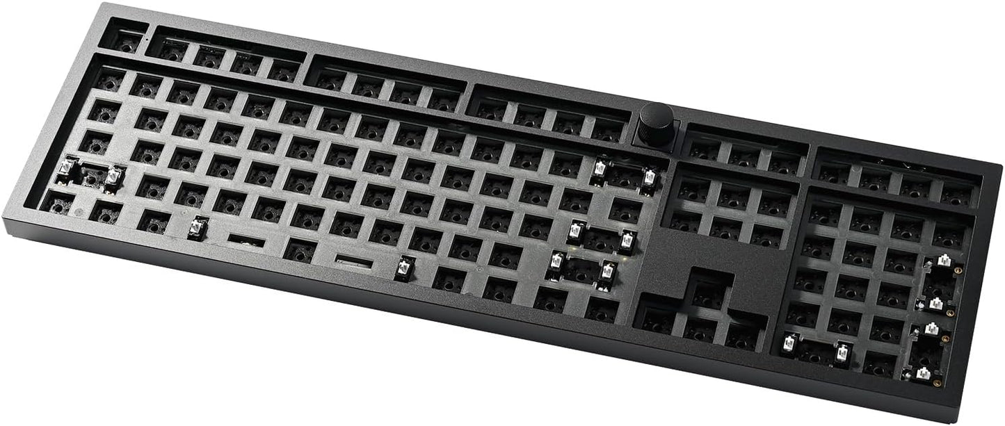 Keychron Q6 Max QMK/VIA Wireless Custom Mechanical Keyboard Barebone Knob Version, Full-Metal Hot-Swappable RGB Backlight 2.4 GHz/Bluetooth/Type-C Wired for Mac/Windows/Linux - Black