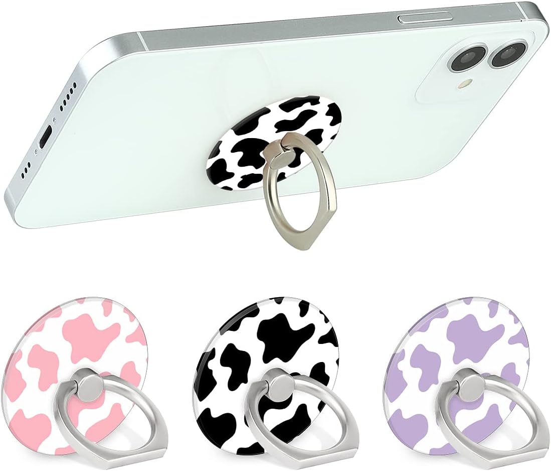 Bonoma Phone Ring Holder, 3 Pack Universal Finger Ring Stand Grip Kickstand Ring for All Smartphones (Cow)