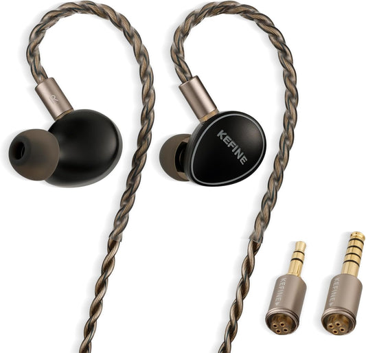 HiFiGo KEFINE Quatio in Ear Monitor, 2DD+2BA Hybrid IEMs with 3 Tuning Nozzles, in Ear Headphone with Detachable Cable for Musician Audiophile