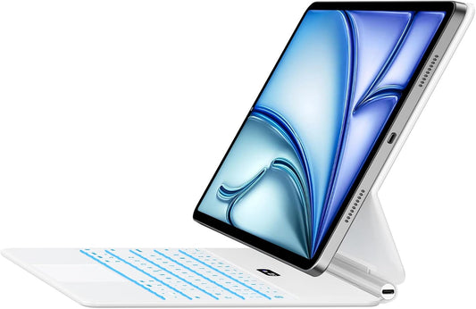 Keyboard Case for iPad Air 11" (M3 2025 / M2 2024) & iPad Pro 11"(1st/2nd/3rd/4th Gen), Slim Magic Keyboard with Multi-Touch Trackpad for 10.9"iPad Air 4th/5th Gen with 7-Color Backlit,White