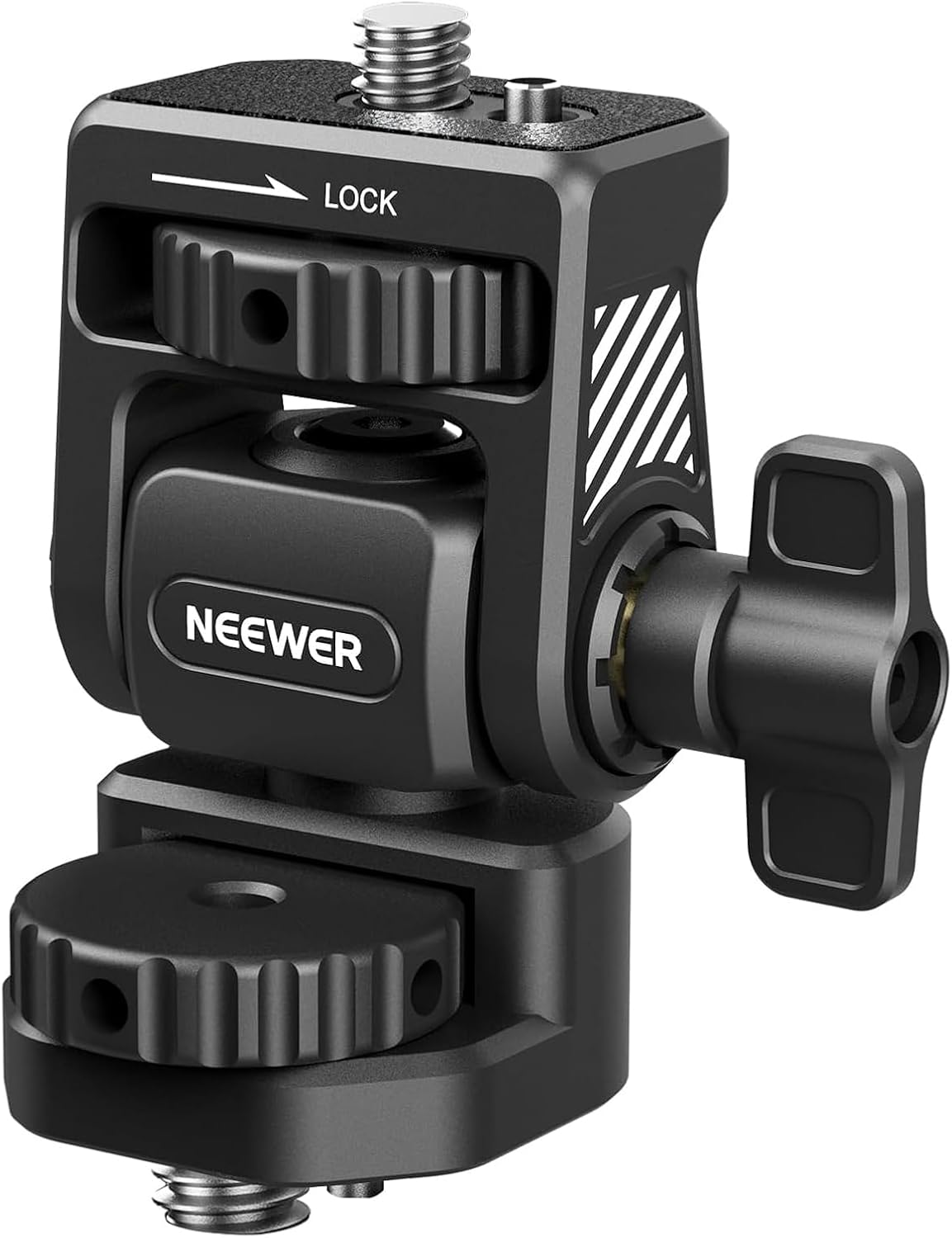 NEEWER Camera Field Monitor Mount Holder Bracket, 360° Swivel 180° Tilt Adjustable with 1/4" & 3/8" Screw Anti Twist Compatible with Atomos Ninja 5" & 7" Compatible with SmallRig Camera Cage, MA022