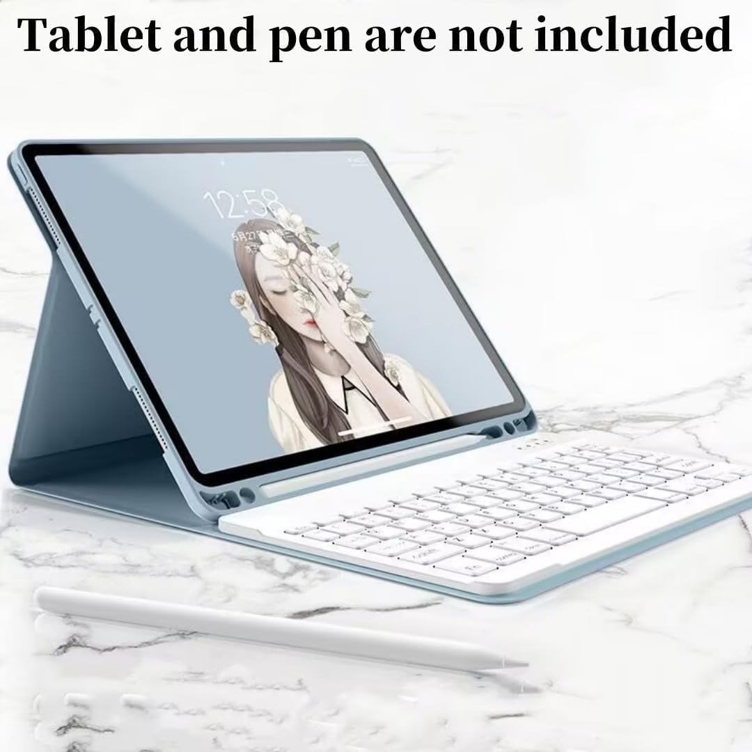 Rainbow Backlit Keyboard Case for iPad 9th / 8th / 7th Generation 10.2"/iPad Pro 10.5"/iPad Air 3rd Gen with Mouse and Backlight Detachable Bluetooth Keyboard Cover,Yellow