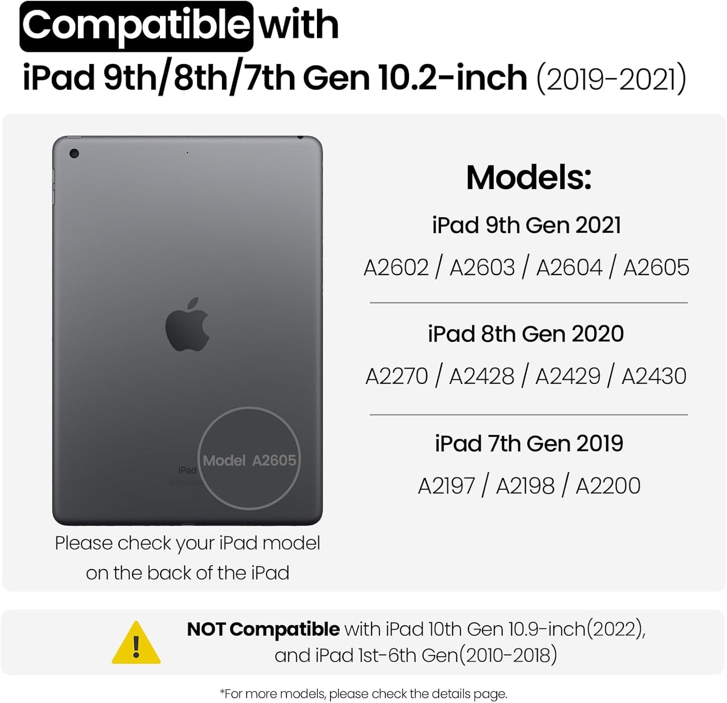 Nillkin iPad 9th Generation (10.2", 2021) Case with Detachable Keyboard, Magic Trackpad, 7-Colors Backlit, Portrait/Landscape Modes, Rugged Keyboard Case with Camera Cover for iPad 8th/7th Gen, Gray