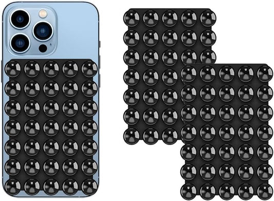 2024 Upgrade 2PCS Silicone Suction Cup Phone Case Adhesive Mount,Adhesive Grip, Sticky Suction Cup Phone Holder & Suction Phone case Holder TikTok & Selfies (Black, 5x7 Single Sided)