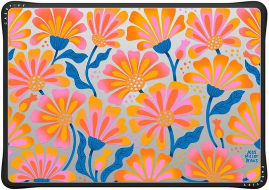 CASETiFY Impact MacBook Air 15" (M2-M4) Case [Cushioned Impact Corners/Scratch-Resistant/Anti-Slip Grip] - Lazy Daisy - Clear Black