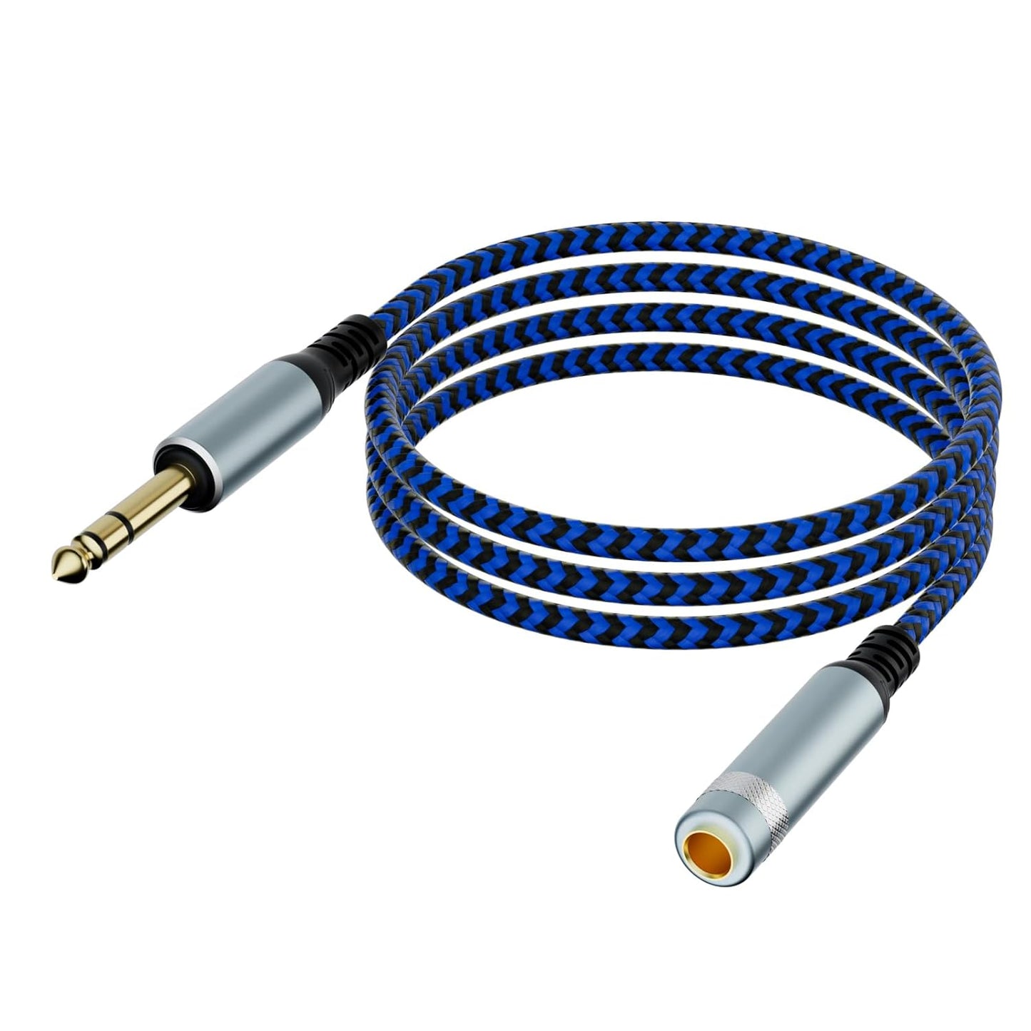 LDKCOK 1/4 inch TRS Extension Cable 3ft, 1/4" Male to Female Stereo Headphone Guitar Cable