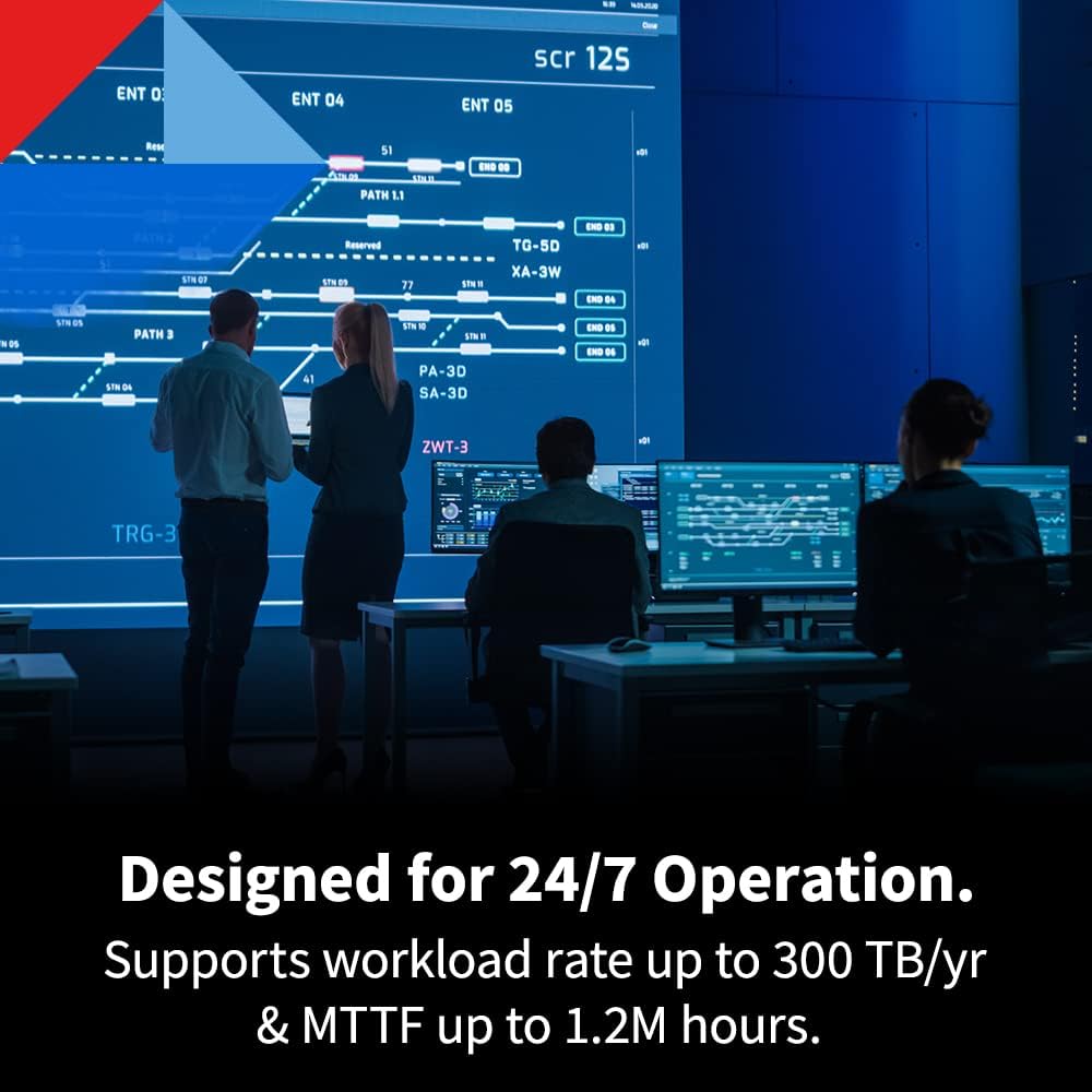 Toshiba N300 PRO 10TB Large-Sized Business NAS (up to 24 Bays) 3.5-Inch Internal Hard Drive - Up to 300 TB/Year Workload Rate CMR SATA 6 GB/s 7200 RPM 512 MB Cache - HDWG71AXZSTB
