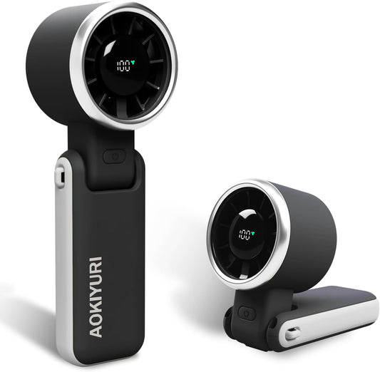 Foldable Handheld Fan | 5-Speed Turbo Blast | 16-Hour Runtime | Type-C Fast Charging | 3-in-1 Portable Design - Perfect for Travel, Camping, Office & Gifts