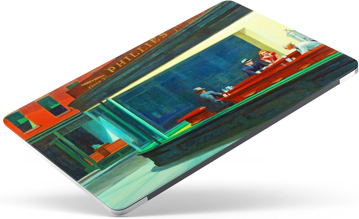 Berkin Arts Compatible with MacBook Air 13 inch Cover, 2022-2018 Release A1932 with Touch ID with Keyboard Cover & Screen Protector American Scene Painting (Nighthawks by Hopper)