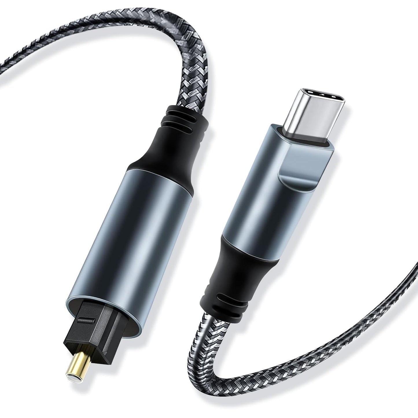 Kumiho Braided USB C to Optical Audio Cable 10Ft USB C to Toslink Optical Cable with Gold-Plated Connector for TV/Soundbar, Sony PS5,Speakers & Home Theater Systems