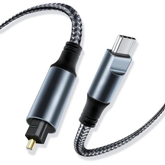 Kumiho Braided USB C to Optical Audio Cable 3Ft USB C to Toslink Optical Cable with Gold-Plated Connector for TV/Soundbar, Sony PS5,Speakers & Home Theater Systems