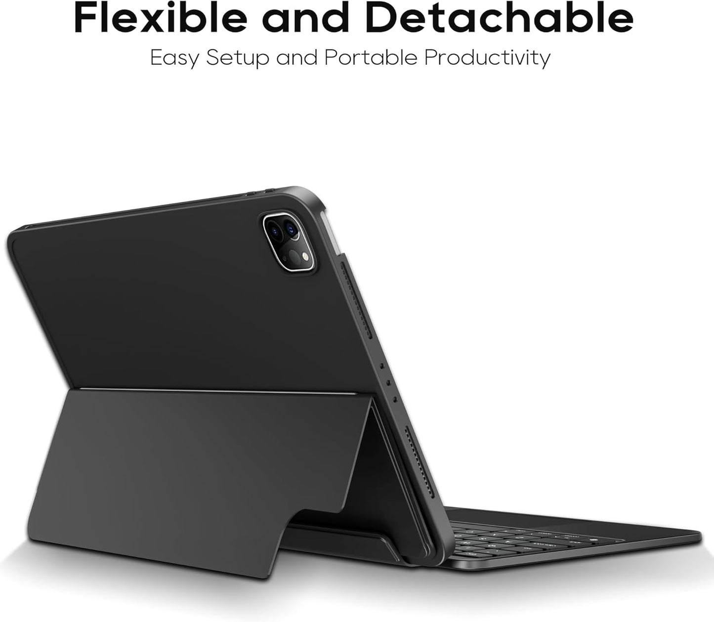 Detachable Keyboard Case for Apple iPad Pro 11 inch (M4) 2024: Wireless Backlit Keyboard with Trackpad, Magnetic Protective Cover