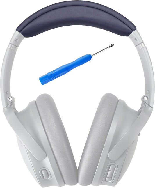QC35 II Headband Pad Cushion Cover Compatible With Bose QuietComfort 35 Headphones (Blue) - Easy Clip-on Design, Premium PU, FlexiSoft High-Density Foam