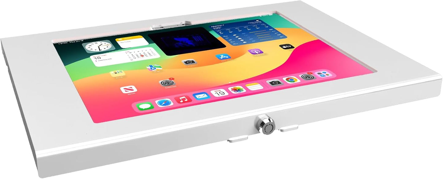 TABcare Locking Anti-Theft Metal Case for iPad Pro 13" for Kiosk, POS, Store, Show Display, Time Clock (White, iPad Pro 13)
