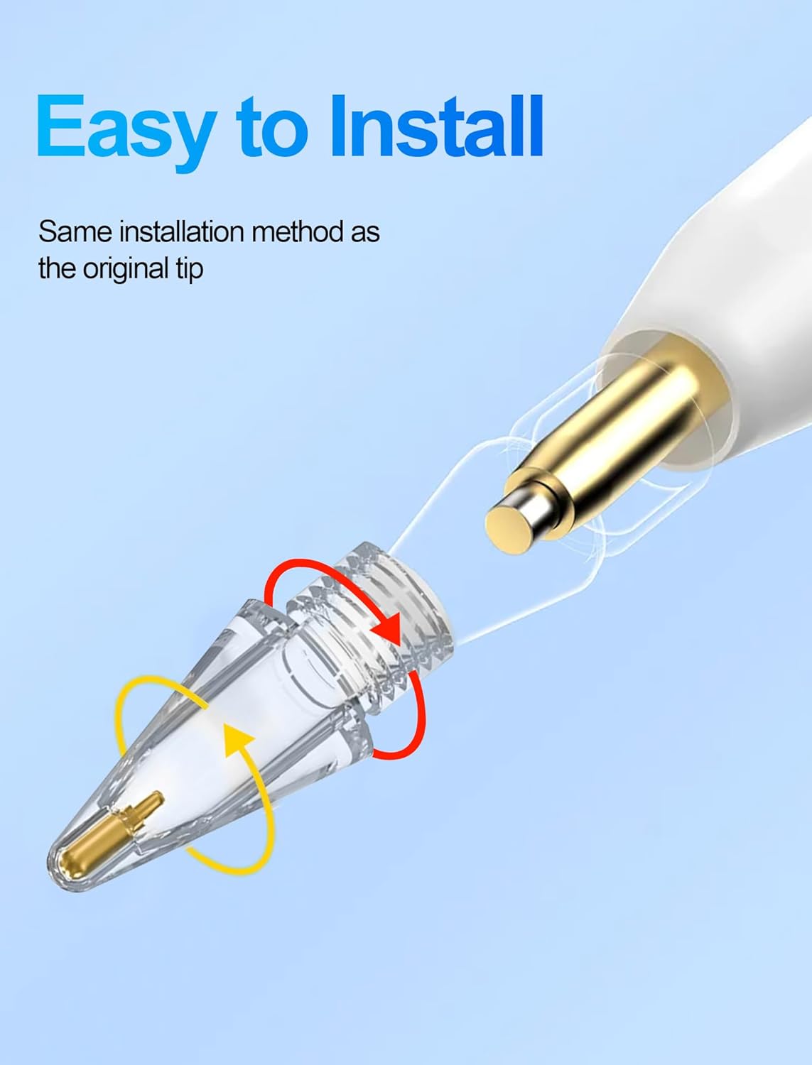 Replacement Pencil Tips for Apple Pencil Pro - 4 Pack Fine Point Metal Tip for Apple Pencil 2nd Generation and 1st Generation