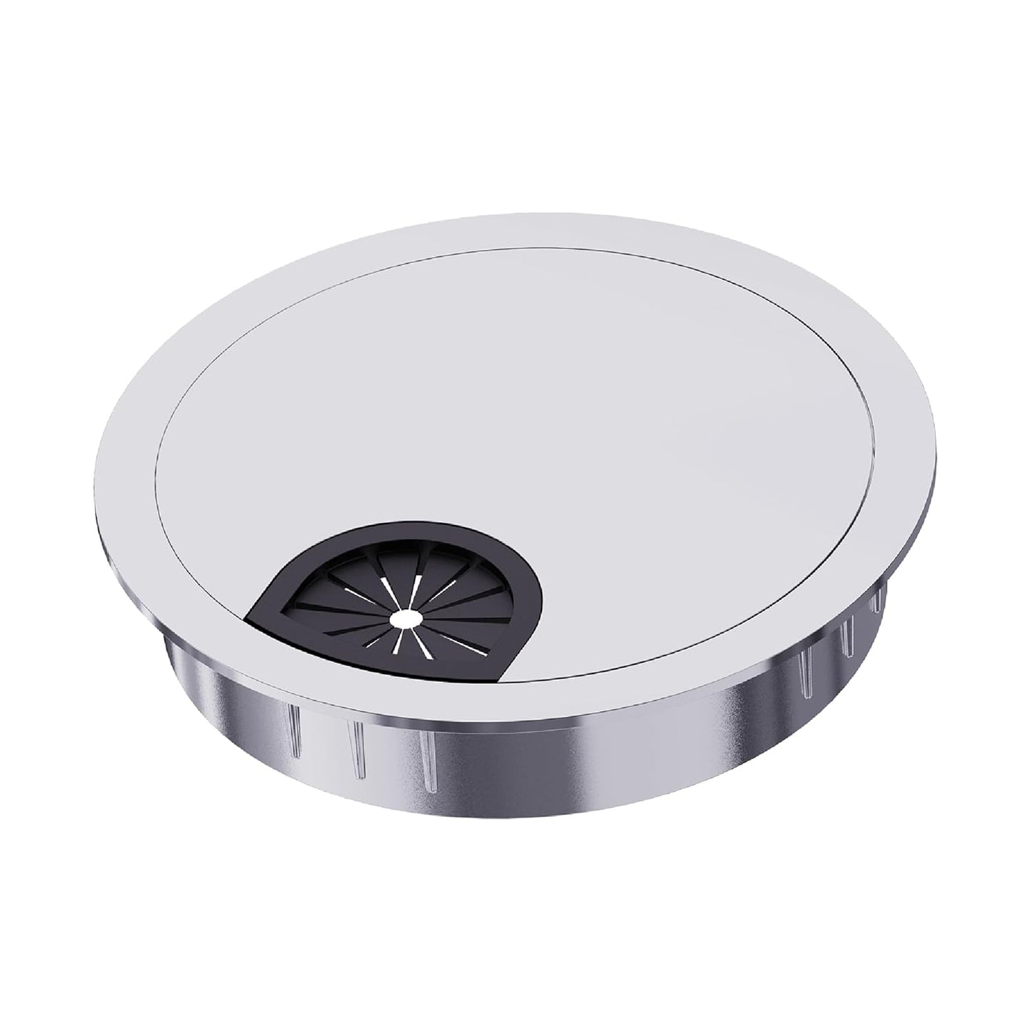 Desk Grommet 2-1/8 Inch 53mm, Zinc Alloy Computer Desk Wire Hole Cover, Office Desktop Cord Cable Hole Metal Ring, Silver Tone