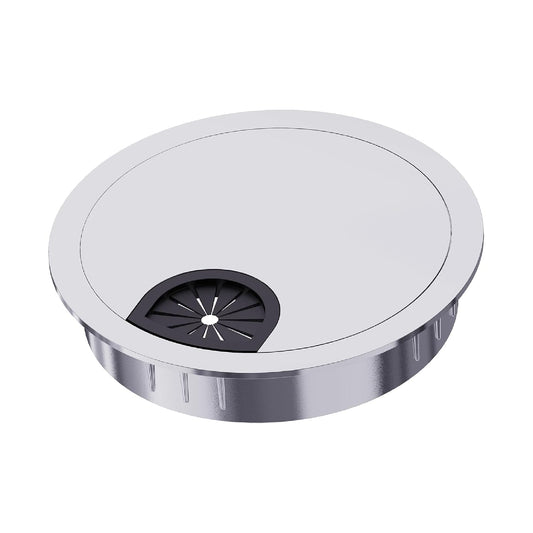 Desk Grommet 2 Inch 50mm, Zinc Alloy Computer Desk Wire Hole Cover, Office Desktop Cord Cable Hole Metal Ring, Silver Tone
