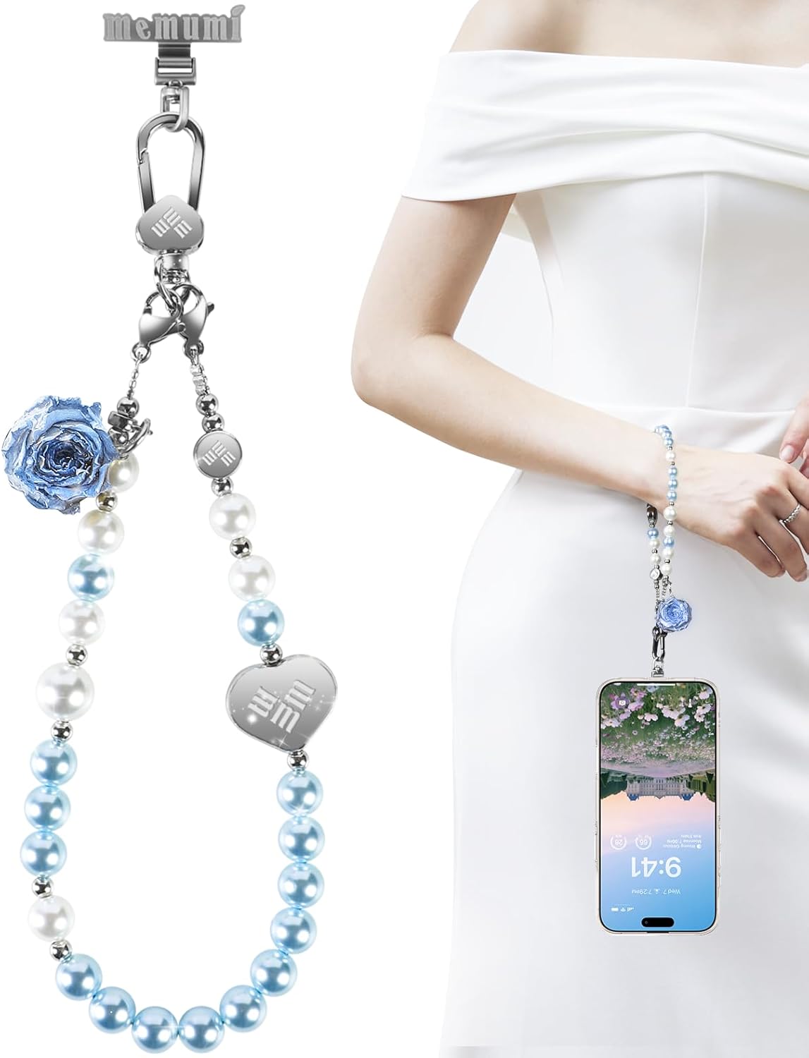 memumi Universal Phone Wrist Strap, Hand wristlet Strap for Women Anti-Theft Secure Lanyard for Smartphones Dried Flowers