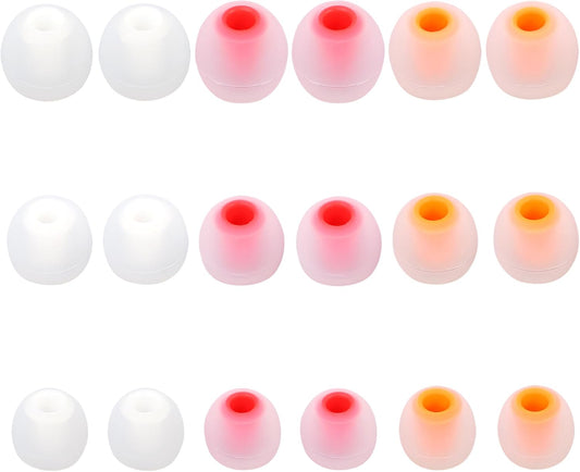 Silicone Replacement Earbud Tips Earbud Covers Fit Most in-Ear Earbuds(Inner Hole 3.8mm -5.1mm) Headphone Ear Tips Ear Bud Rubber Tips 9 Pairs S M L