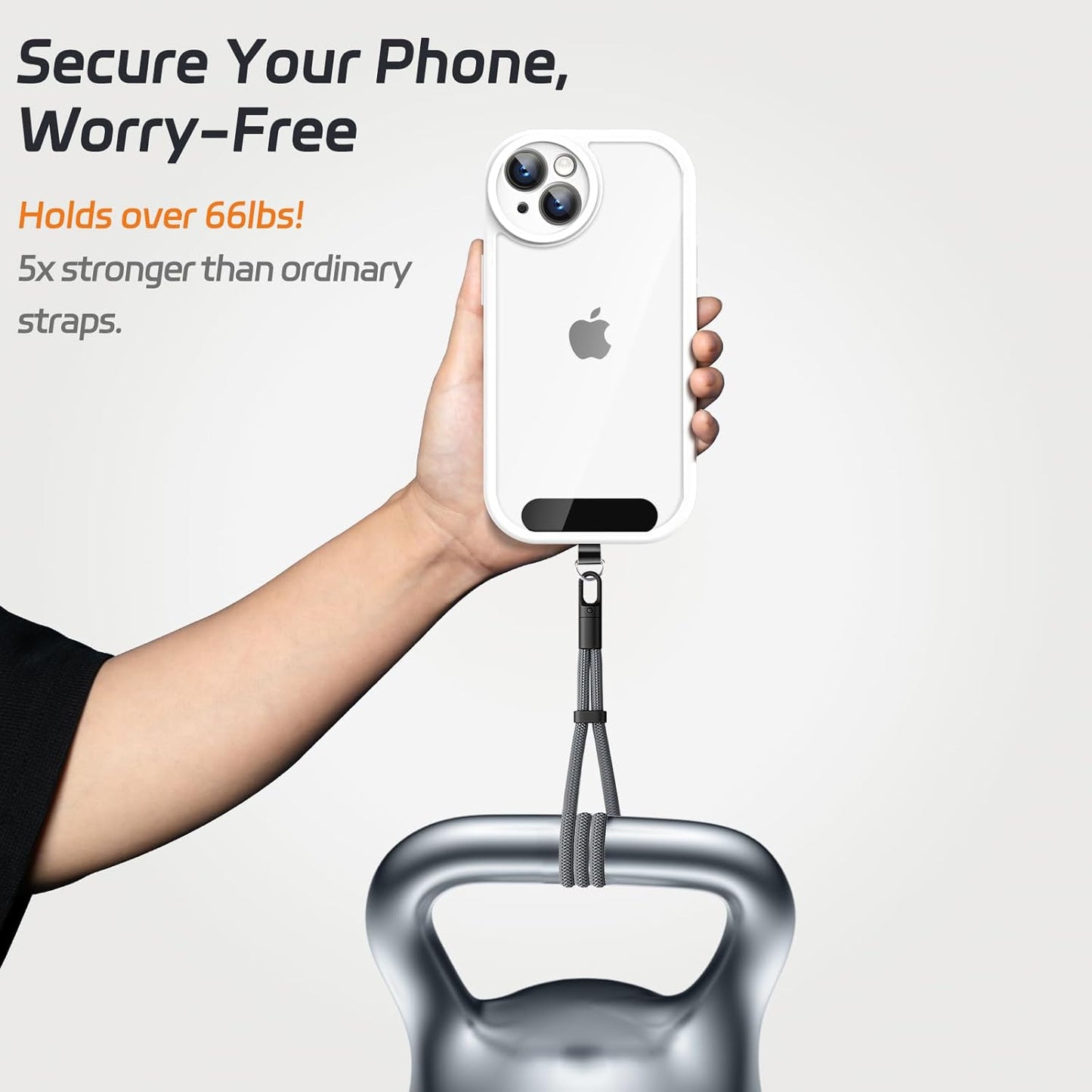 3 Pack Phone Lanyard,1×Phone crossbody strap,1×Phone Neck Strap,1×Wrist Strap,3×Tether Tabs,Universal Cell Phone Multifuctional Patch Polyester Lanyards(Grey)