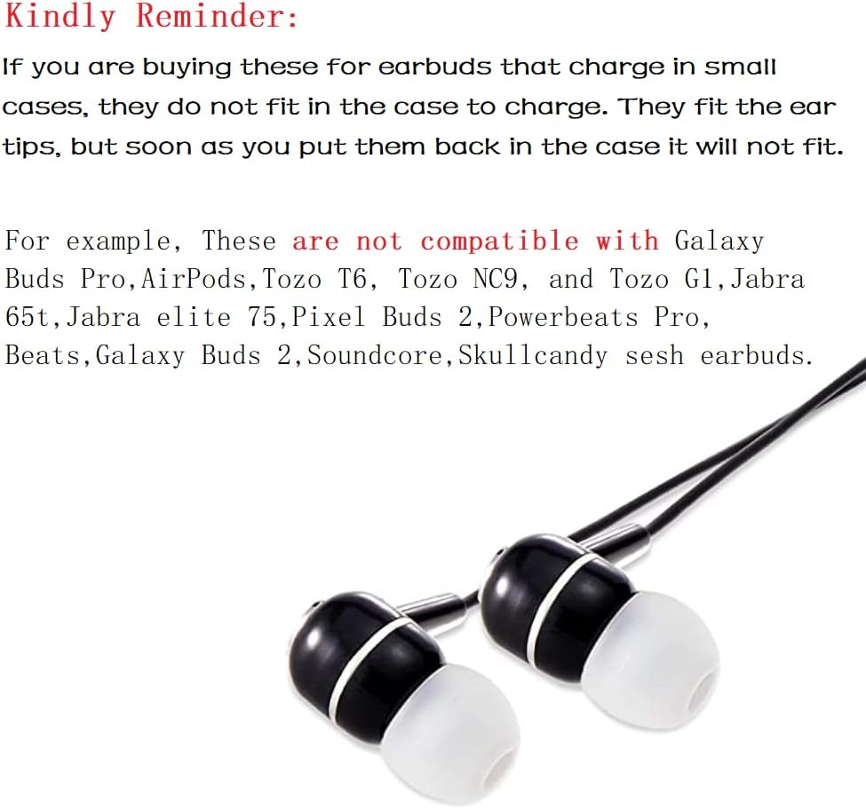 Earbud Replacement Tips Silicone Earbud Tips Ear Bud Covers Fit Most in-Ear Earbuds(Inner Hole 3.8mm -5.1mm) Headphone Ear Tips 9 Pairs S M L