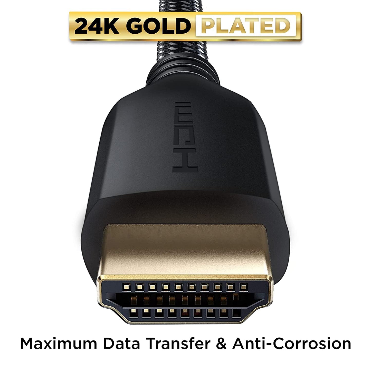 PowerBear 4K HDMI Cable 3 ft | High Speed Hdmi Cables, Braided Nylon & Gold Connectors, 4K @ 60Hz, Ultra HD, 2K, 1080P, ARC & CL3 Rated | for Laptop, Monitor, PS5, PS4, Xbox One, Fire TV, & More