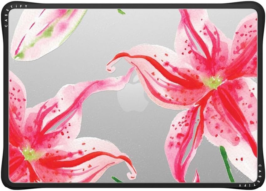 CASETiFY Impact MacBook Air 13.6" (M2-M4) Case [Cushioned Impact Corners/Scratch-Resistant/Anti-Slip Grip] - Stargazer Lily - Clear Black