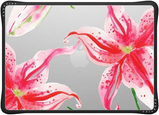 CASETiFY Impact MacBook Air 13.6" (M2-M4) Case [Cushioned Impact Corners/Scratch-Resistant/Anti-Slip Grip] - Stargazer Lily - Clear Black