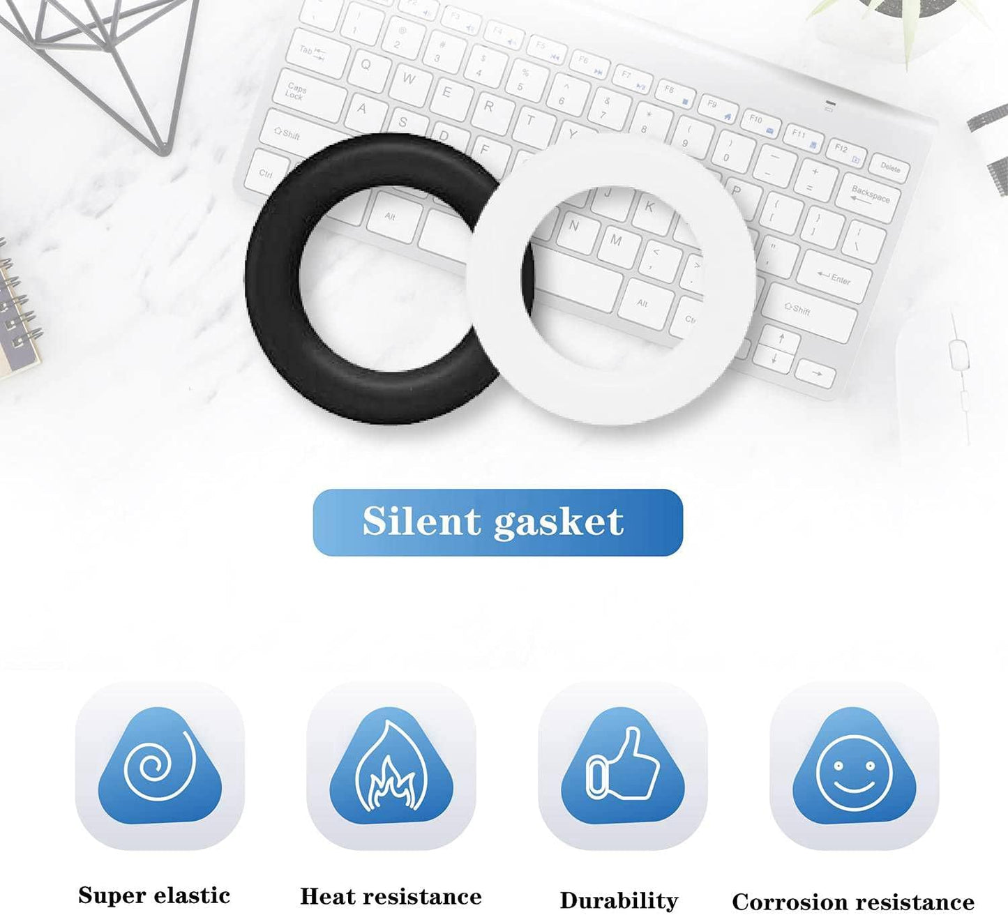 Silicone 500PCS 40A Clear Universal O-Ring Switch Dampeners Keycap Sealing Gasket Washer (Better Than Rubber) for Cherry MX Switch Keyboard and Mechanical Keyboard Keys Dampers