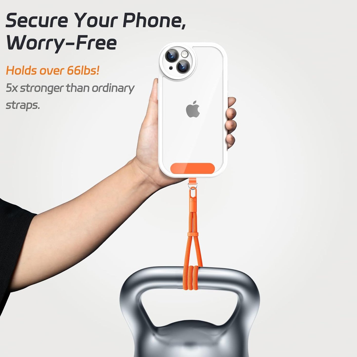 3 Pack Phone Lanyard,1×Phone crossbody strap,1×Phone Neck Strap,1×Wrist Strap,3×Tether Tabs,Universal Cell Phone Multifuctional Patch Polyester Lanyards(Orange)