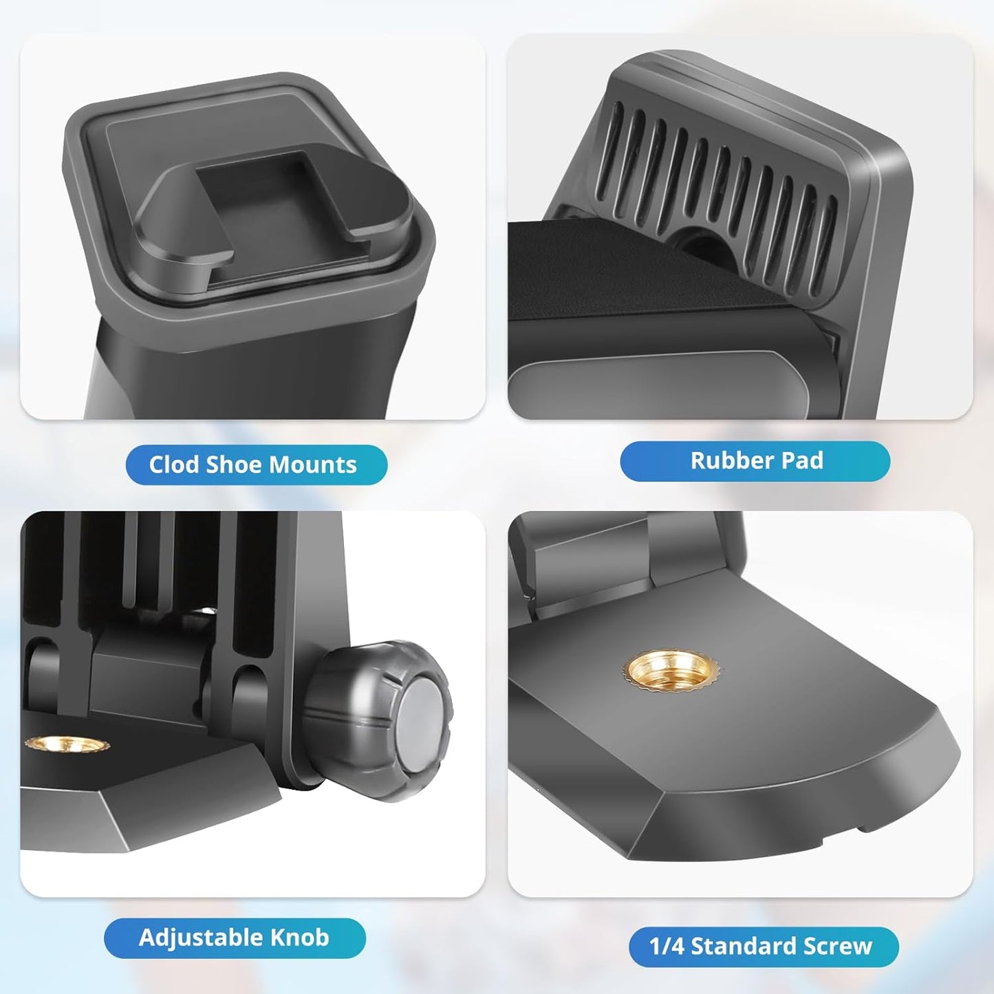 UBeesize Cell Phone Tripod Mount with Wireless Remote, Selfie Stick Monopod Head and Tripod Adapter Stand Holder Compatible with Phone Android and All Phones White