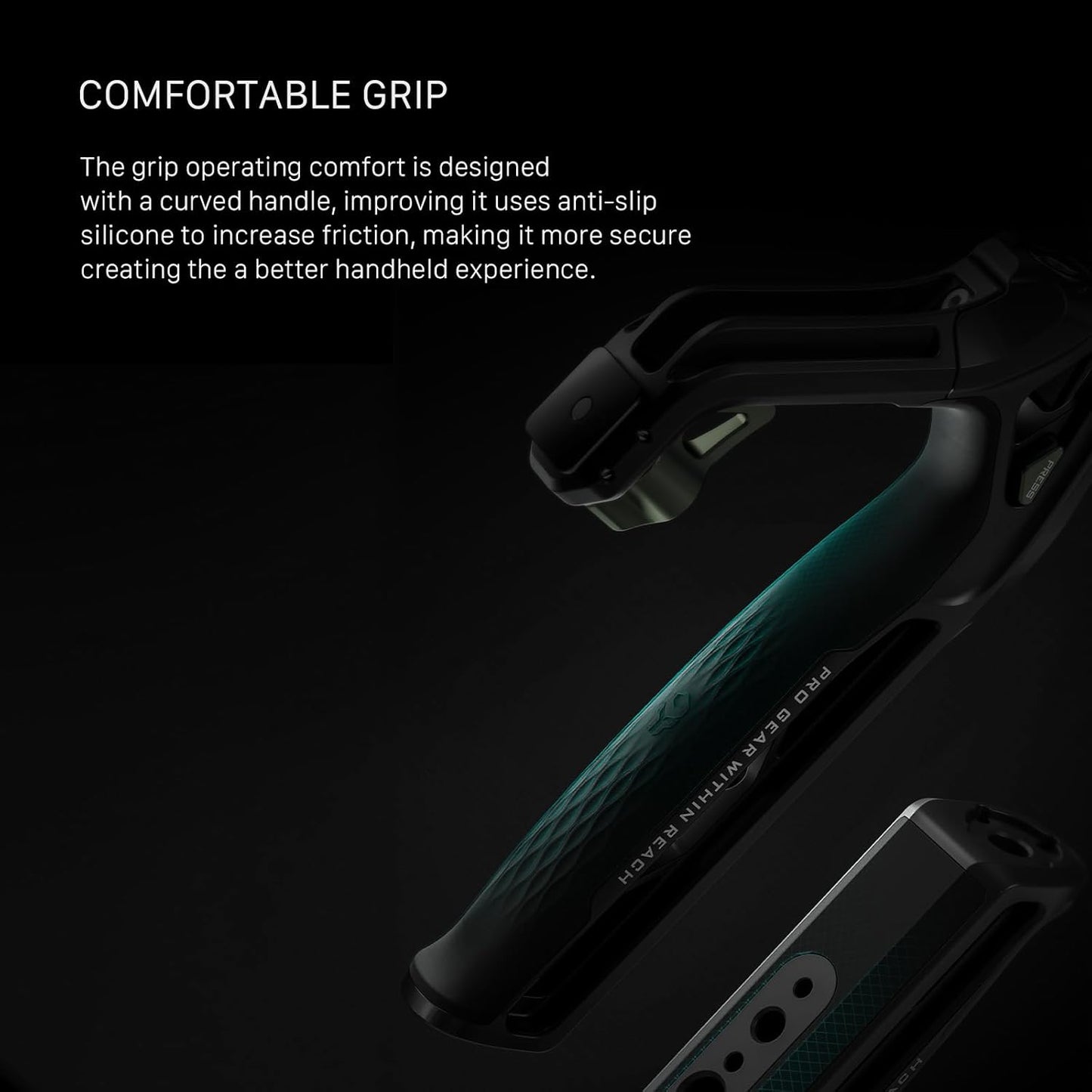 Tilta Xeno Top Handle for Filmmakers & Cameras-Titanium Gray | Aluminum Alloy and Silicone Build | 1/4″-20 Threads w/Locating Points | Safety Release Pin | Comfortable Handling (Dual 1/4"-20)