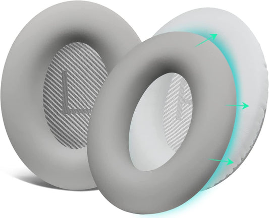 SOULWIT Silicone Ear Pads Cover Protector for Bose QuietComfort QC15 QC25 QC2 QC35 QC45/Ae2 Ae2i Ae2w/SoundTrue & SoundLink AE Headphones Cushions, Sweatproof, Easily Washable - Grey