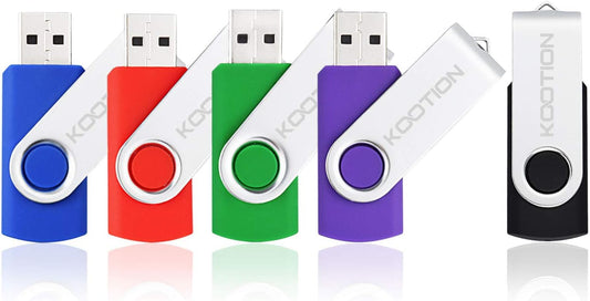 128GB Flash Drive KOOTION USB Drive Flash Drive 128GB Thumb Drive Jump Drives Memory Stick Keychain Design Pen Drive (5 Pack, Mixed Color)
