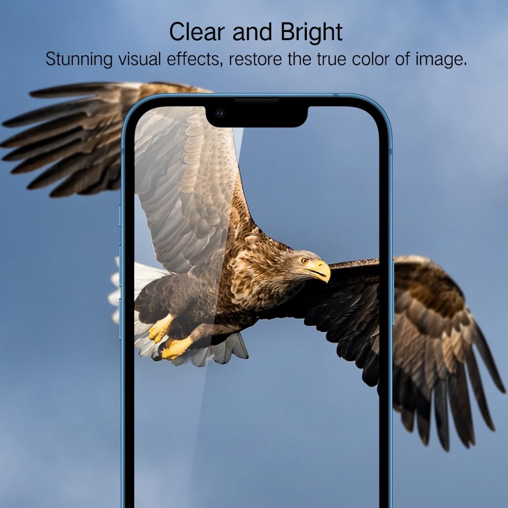 PERFECTSIGHT 2 Pack Anti Blue Light Screen Protector Compatible with iPhone 14 Plus, iPhone 13 Pro Max, [Eye Protection Relieve Eye Strain] HD Clear Blue Light Blocking Tempered Glass