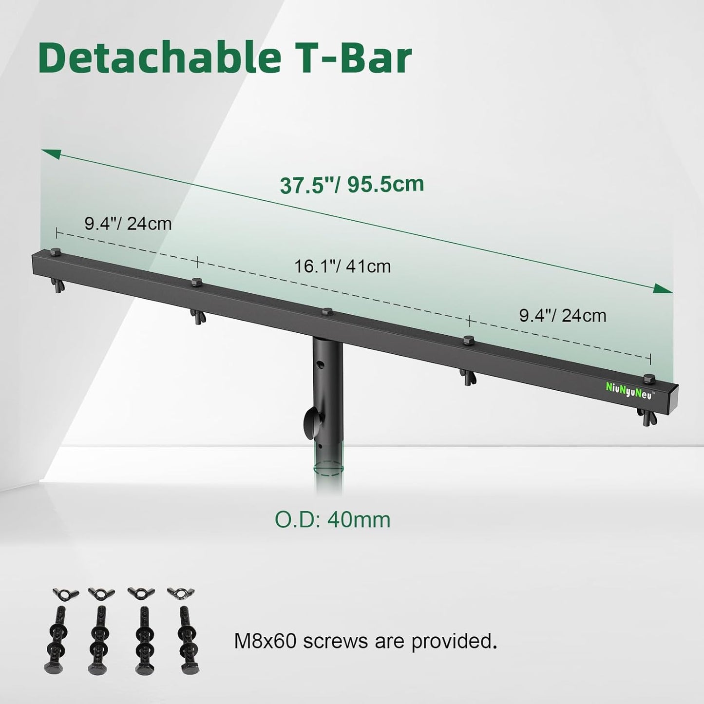 Dj Light Stand Metal T-Bar Stage Stand for Par Lights Tripod Light Stand with Crossbar Mount, Single