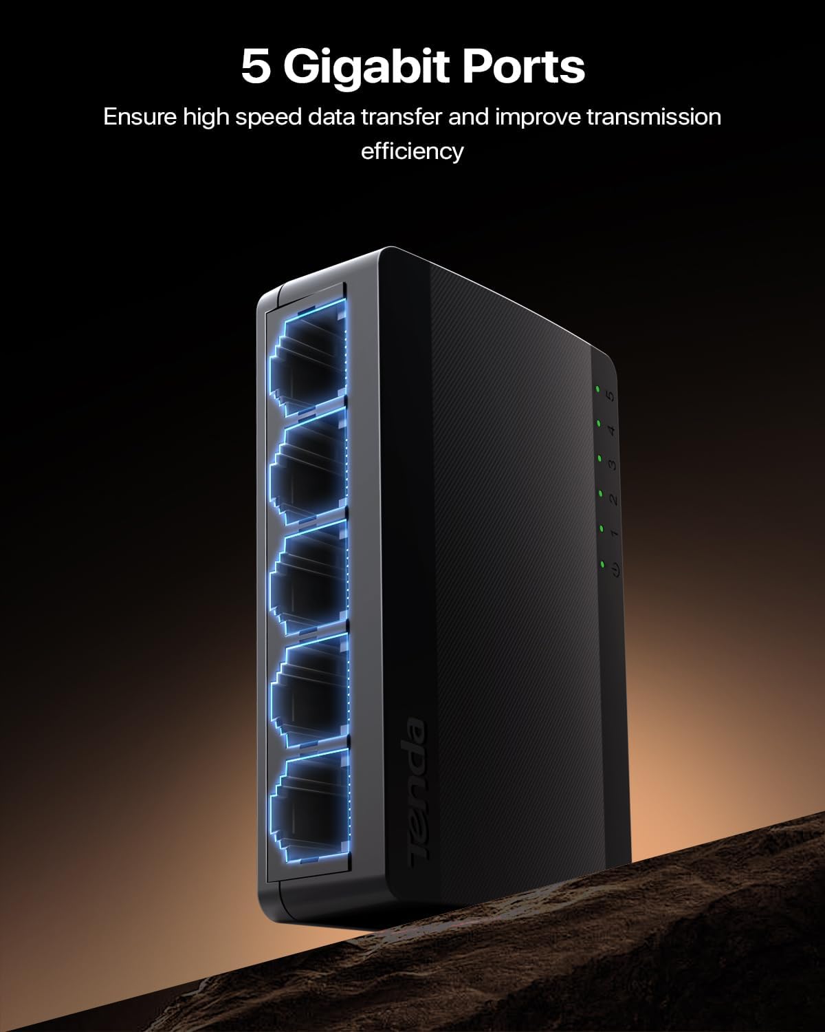 Tenda SG105, 5 Port Gigabit Switch, Unmanaged Ethernet Switch, Office Ethernet Splitter, Plug & Play, Plastic Case, Desktop/ Wall-Mount, Fanless Quiet, Limited Lifetime Protection