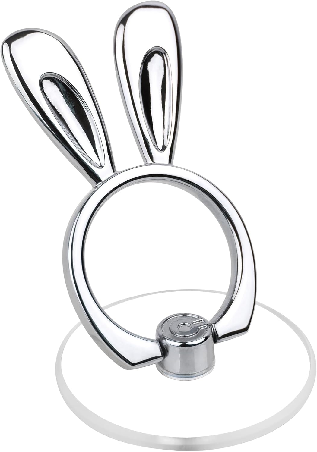 Rabbit Phone Ring Holder - EI Sonador Clear Cell Phone Ring Holder Transparent Stand Finger Grip (2 Silver Rabbit)