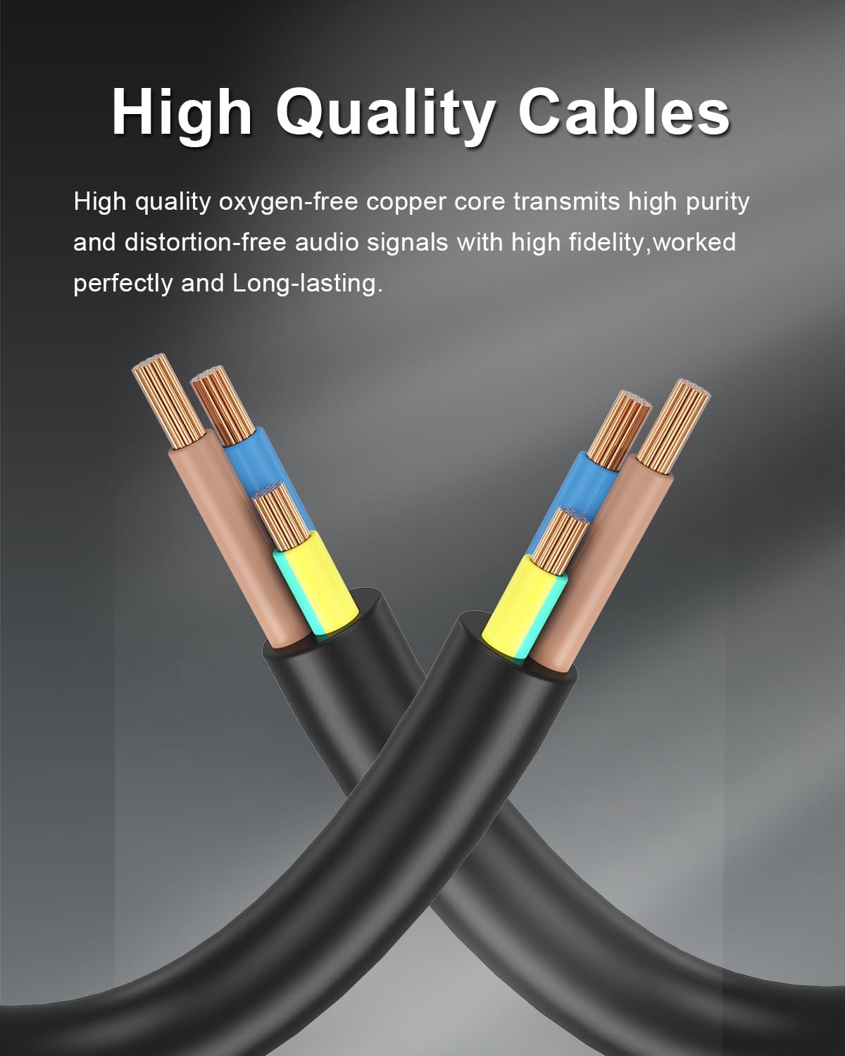 Headphone Splitter 3.5mm Female to 2 Dual 3.5mm Male Headphone Mic Audio Y Splitter Cable for Computer Headset Microphone Gaming Speaker to Dual Jack PC Laptop Adapter,Black