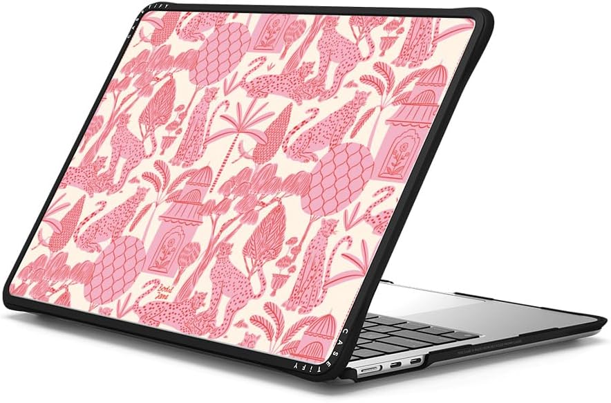 CASETiFY Impact MacBook Air 13.6" (M2-M4) Case [Cushioned Impact Corners/Scratch-Resistant/Anti-Slip Grip] - Cheetah Paradise - Clear Black