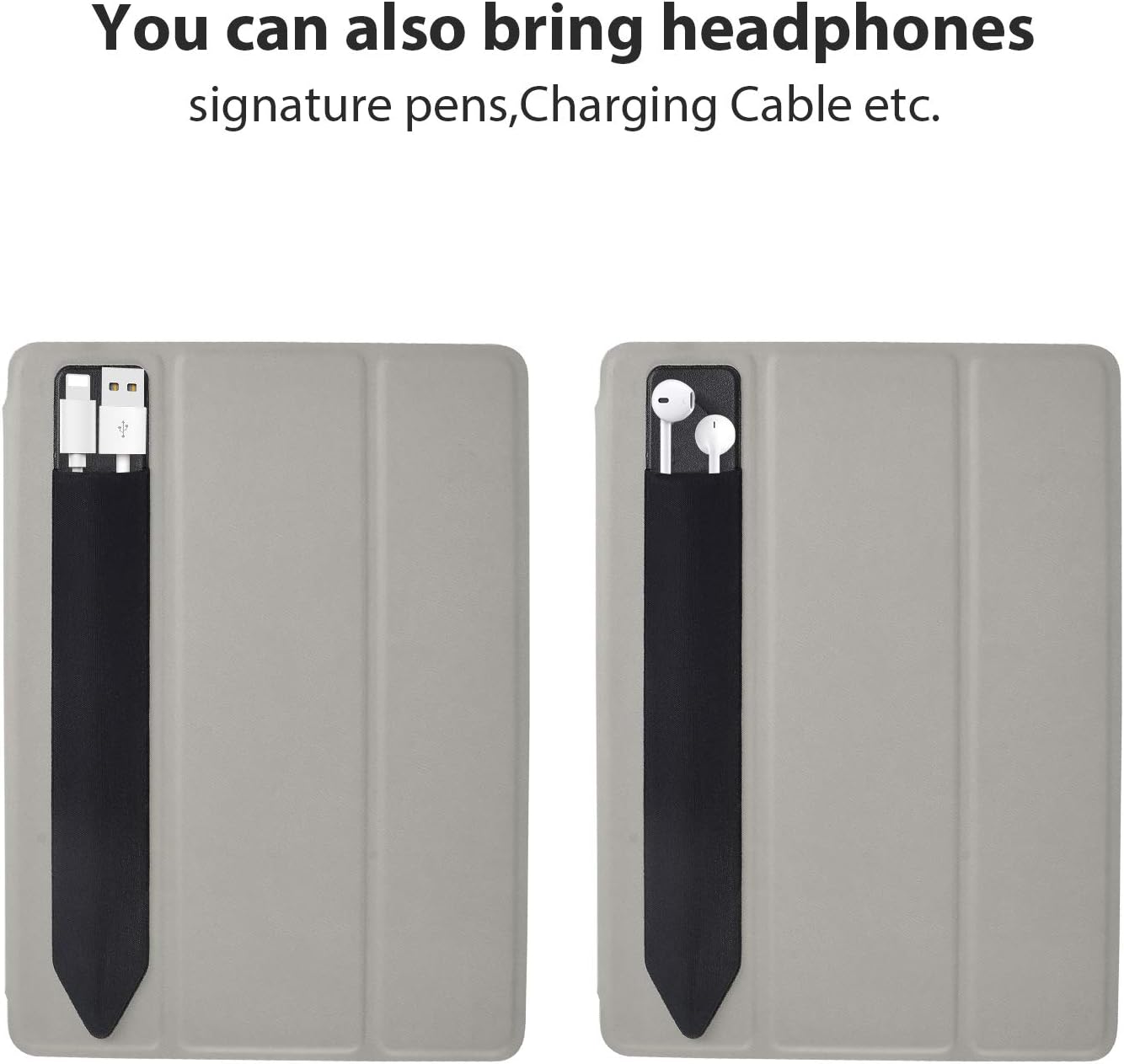 Doormoon Pencil Holder for iPad 2018 (6th Gen)/ iPad Air 9.7 / Pro 10.5" 12.9", Detachable Elastic Apple Pencil 2nd Gen Leather Sleeve Pocket Pouch (Black x 2)