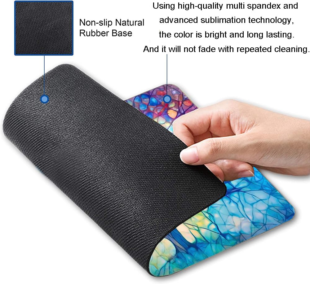 Mouse Pad, Cute Mouse Mat for Women, Square Waterproof Non-Slip Rubber Base Computer MousePads for Desk Office Laptop, Tree of Life