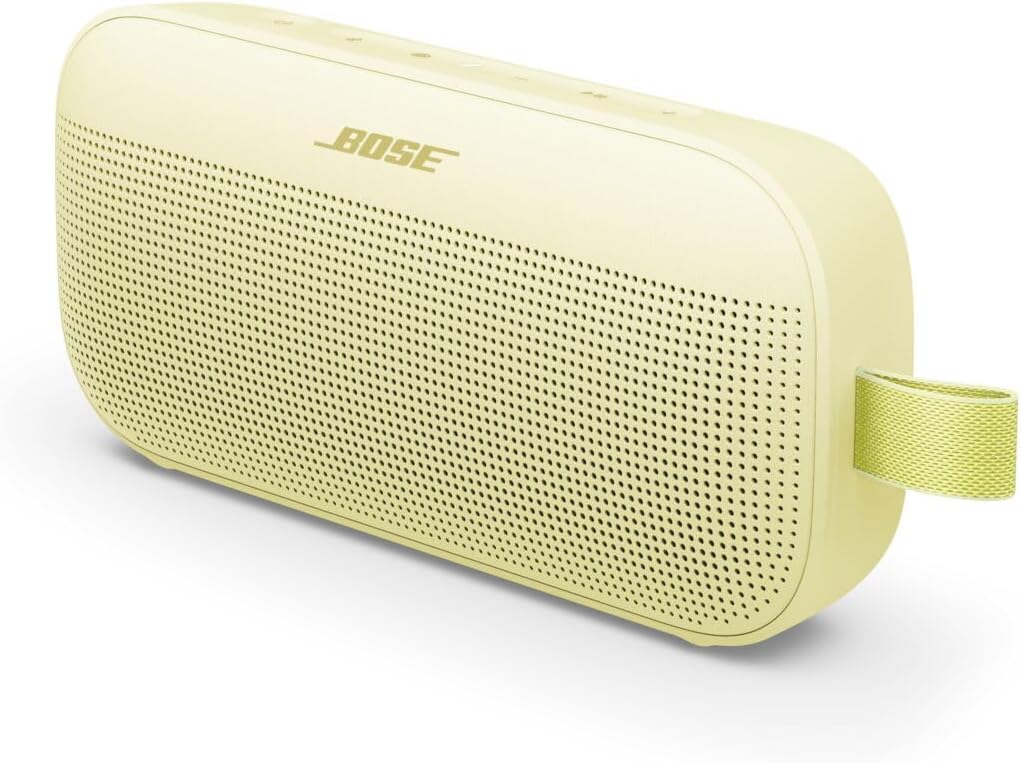 Bose SoundLink Flex Portable Bluetooth Speaker (2nd Gen), Portable Outdoor Speaker with Hi-Fi Audio, Up to 12 Hours Battery Life, Waterproof and Dustproof, Citrus Yellow - Limited Edition Color