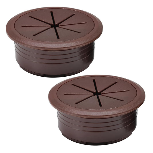 2 Pcs Desk Grommet 2"/50 mm, Desk Hole Cover for Cables, Cable Grommet ABS Plastic, Desk Hole Grommet for Home & Office Pc, Detachable Cable Cord Organizer,Coffee