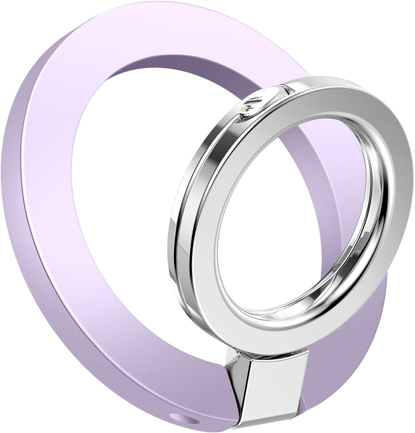 GVIEWIN Magnetic Phone Ring Holder, Compatible with MagSafe Phone Grip with Adjustable Stand, Magnet Phone Ring Kickstand for iPhone 16 Pro Max/Plus/15/14/13/12 Series/Other Phones (Lilac)