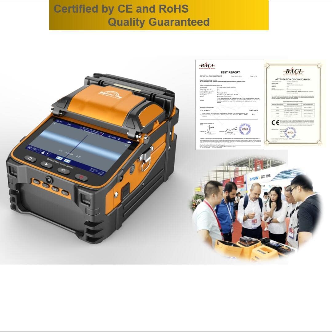 Fusion Splicer AI-9 Toolbox Kit with Auto Focus and 6 Motors for Trunk Line Construction, AI-9 Fusion Splicer Fiber Optic with Tutorial Video for Cable Splicing Projects