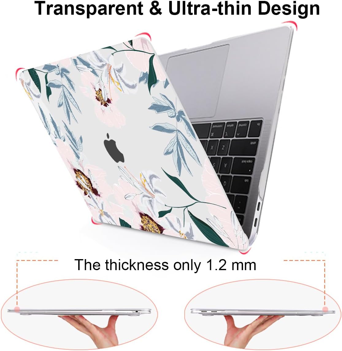 for MacBook Pro 13 Inch Case 2022 2021 2020 Release A2338 M2 M1 A2251 A2289, Plastic Hard Shell Case for MacBook Pro 13.3 inch with Touch Bar & Touch ID, Pink Peonies & Lilies